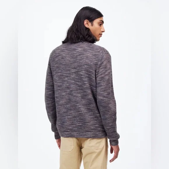 NWOT Madewell Space-Dyed Sweater Shirt in Italian Fabric Gray Cardigan Medium